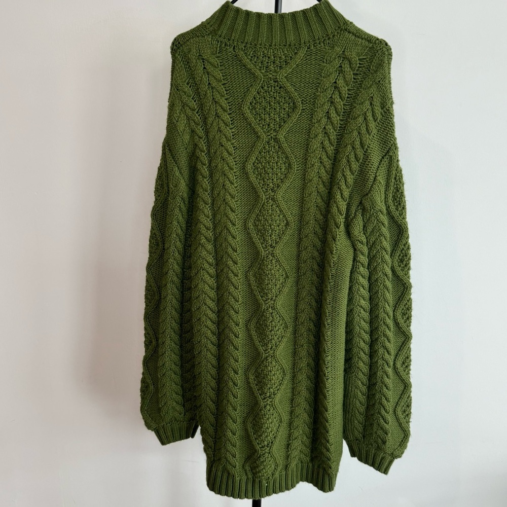 F21 | Cable Knit Mini Sweater Dress | Green | Size M​